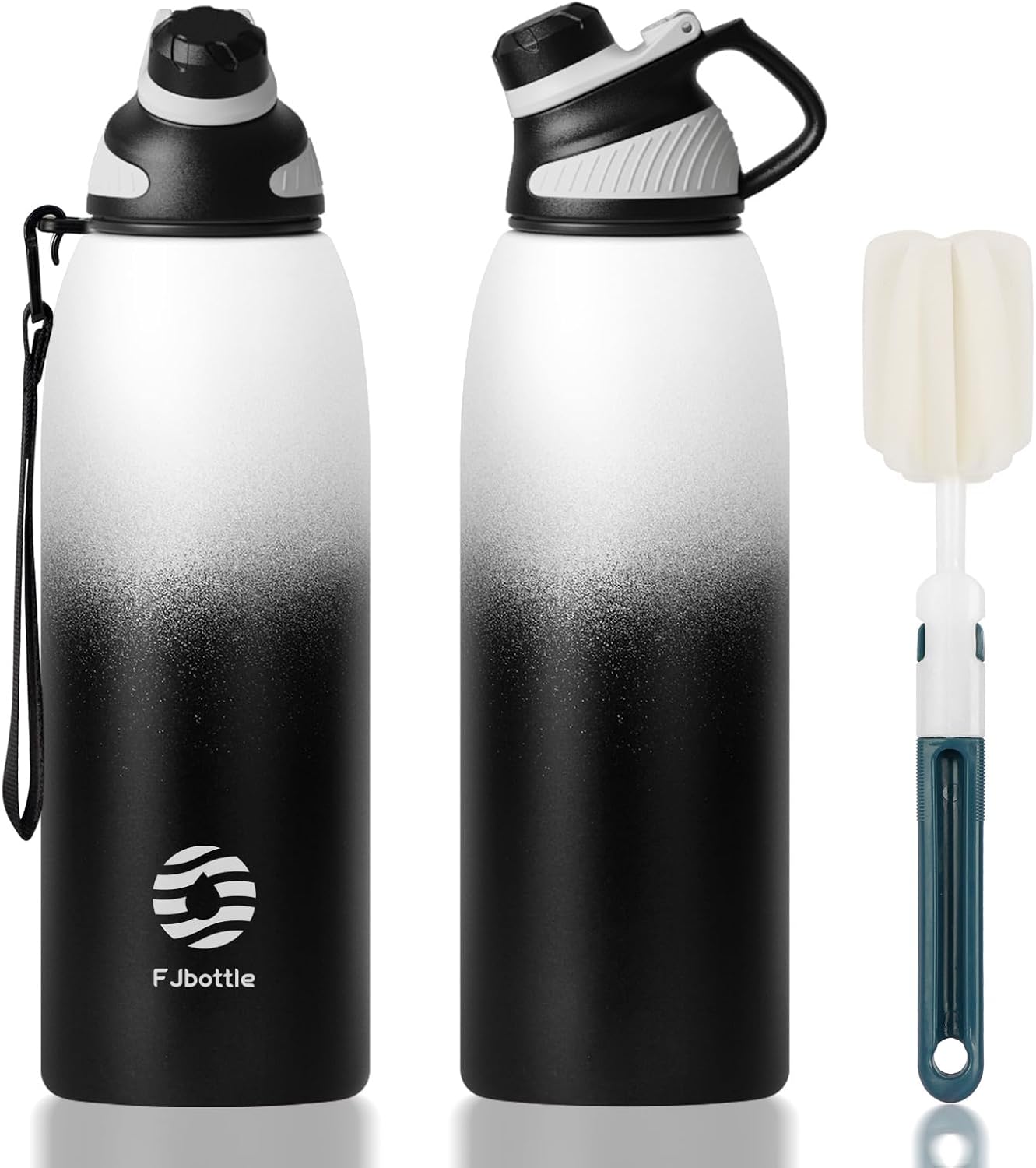 Fjbottle RVS Waterfles Sport met Magnetische Dop – 1500ml, 1000ml, 800ml, 600ml, 400ml – BPA-vrij & Lekvrij – Geschikt voor Koolzuur – Thermosfles voor School, Fitness, Kinderen