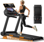 LONTEK Opvouwbare loopband met helling 15%, walking pad met helling 12 km/u, loopband voor thuis met 3.0 PK motor en LED-display, maximale belasting 136 kg