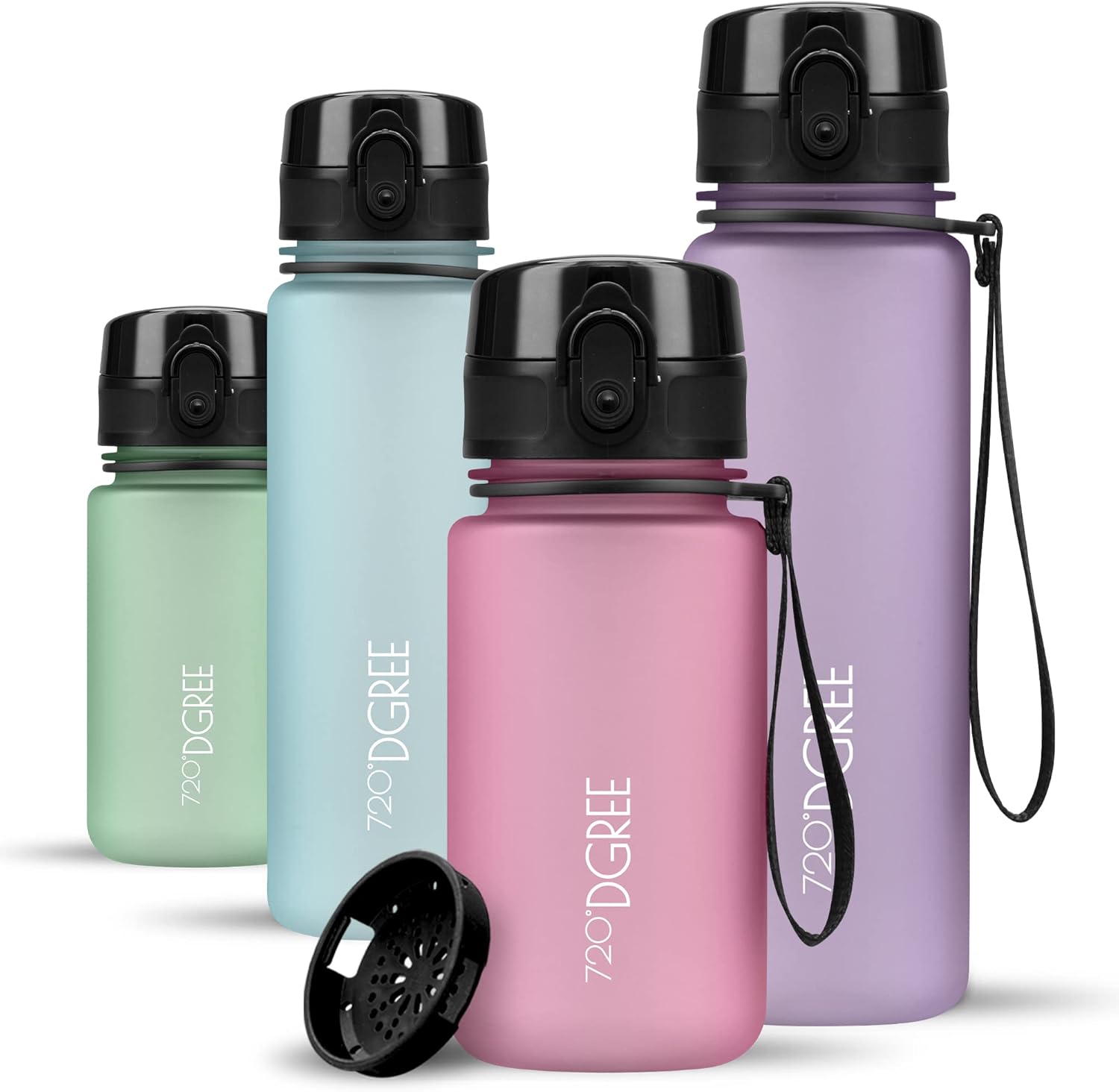720°DGREE uberBottle Drinkfles, waterfles + fruitzeef, 350 ml, 500 ml, 650 ml, 1 l, 1,5 l, 2 l, BPA-vrij, waterdicht, lekvrij, herbruikbaar, licht, ideaal voor school, sport, fitness, fitnessstudio