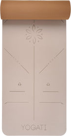 YOGATI – milieuvriendelijke yogamat - TPE, non-slip en dikke yogamat. Yoga Matten met Body Alignment Lines. Perfect Pilates Mat voor workout oefening, Gym en Fitness.