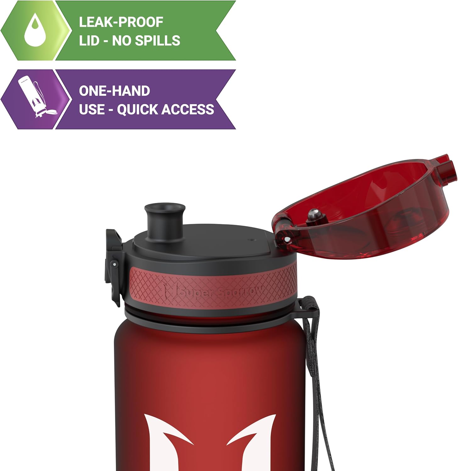 Super Sparrow Waterfles Sport 750ml – BPA-vrije Tritan Drinkfles, Lekvrij & Morsvrij – Lichtgewicht Herbruikbare Sportfles voor Fitness, Gym, Fietsen en Outdoor