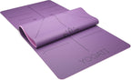 YOGATI – milieuvriendelijke yogamat - TPE, non-slip en dikke yogamat. Yoga Matten met Body Alignment Lines. Perfect Pilates Mat voor workout oefening, Gym en Fitness.