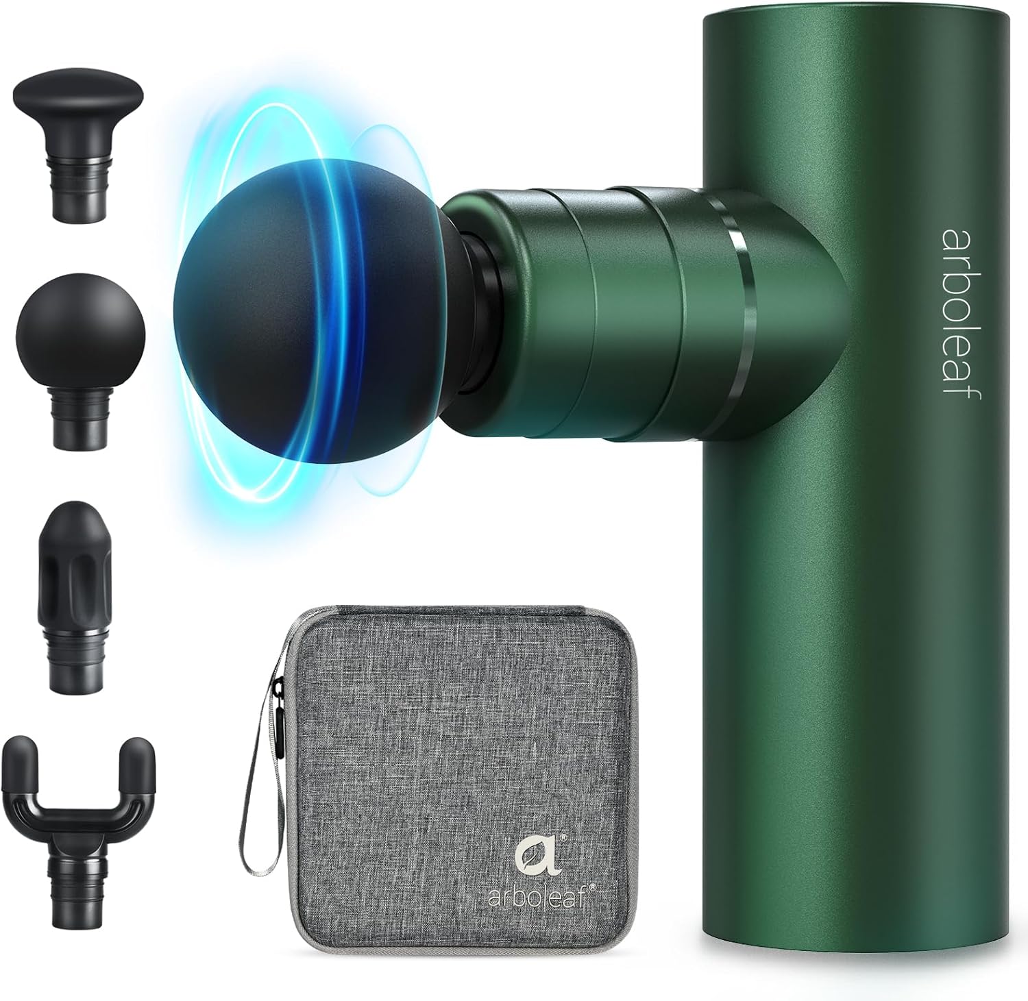 arboleaf Mini Massagepistool met Warmte, Draagbaar Massagepistool voor Diep Weefsel 3200rpm Krachtig Spiermassagepistool voor Pijnverlichting in Rug en Nek, Super Stil, Type-C Opladen, Cadeau voor