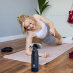 Fjbottle Thermosfles met rietje, magnetische handgreep voor telefoon + dubbel drinksysteem, sportfles, 1 l/700/600 ml, opening met 1 klik, BPA-vrij, lekvrij, voor fitnessstudio, yoga