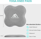 Flintronic Yoga-kniebeschermer, set van 2 antislip, yogamat, yoga-steunkussen, sportbalanskussen, comfortabele lichtgewicht ondersteuning voor knieën, handen, polsen en ellebogen - 20 x 20 cm, met
