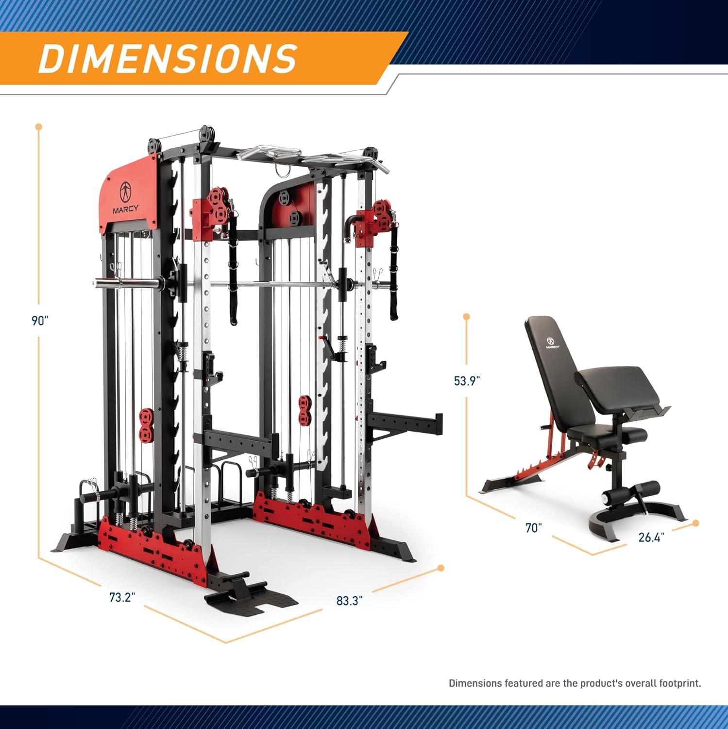 Marcy Pro Deluxe Smith Cage Home Gym Systeem voor Gewichtstraining SM-7553