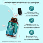 Calcium, Magnesium en Zink tabletten - 400 vegan tabletten voor meer dan 1 jaar - Bevat 9 vitamines en mineralen - Vitamine D3, K2, Selenium en Koper - Van WeightWorld
