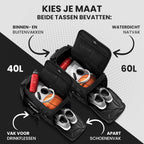 Sporttas Gymbag Reistas 40L / 60L | Trainingstas met Rugzak-Functie Schoenencompartiment Vak voor natte Kleding | Sportrugzak Fitness Tas Weekender Zwemtas Duffelbag Sportzak Fitnesszak Sportbag Heren