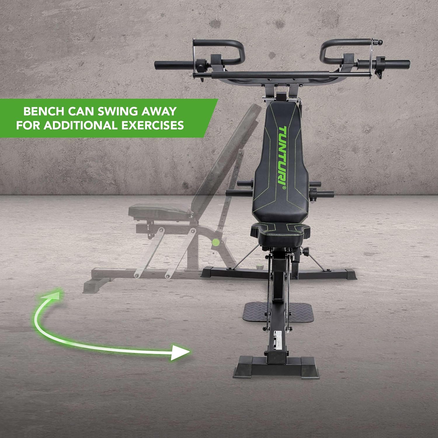 Tunturi WT80 Krachtstation - Fitness homegym - Verstelbaar fitnessapparaat voor 50+ Oefeningen - Compact voor thuisgebruik - Geschikt voor 30mm & 50mm halterschijven