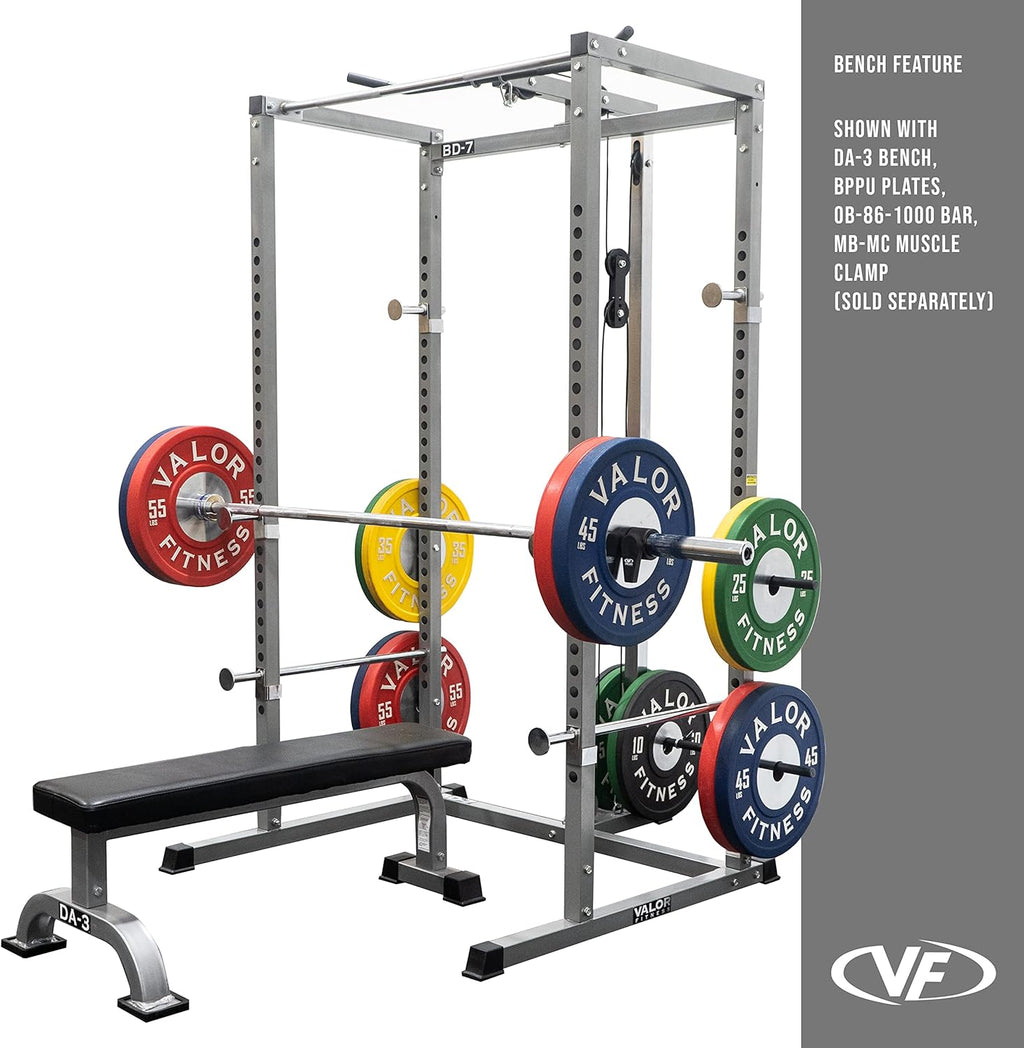 Valor Fitness BD-7 Power Rack met Lat bevestigingsstrips