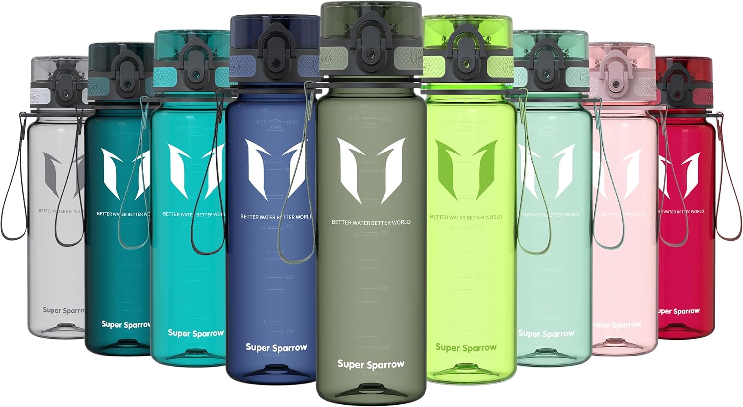 Super Sparrow Waterfles Sport 750ml – BPA-vrije Tritan Drinkfles, Lekvrij & Morsvrij – Lichtgewicht Herbruikbare Sportfles voor Fitness, Gym, Fietsen en Outdoor