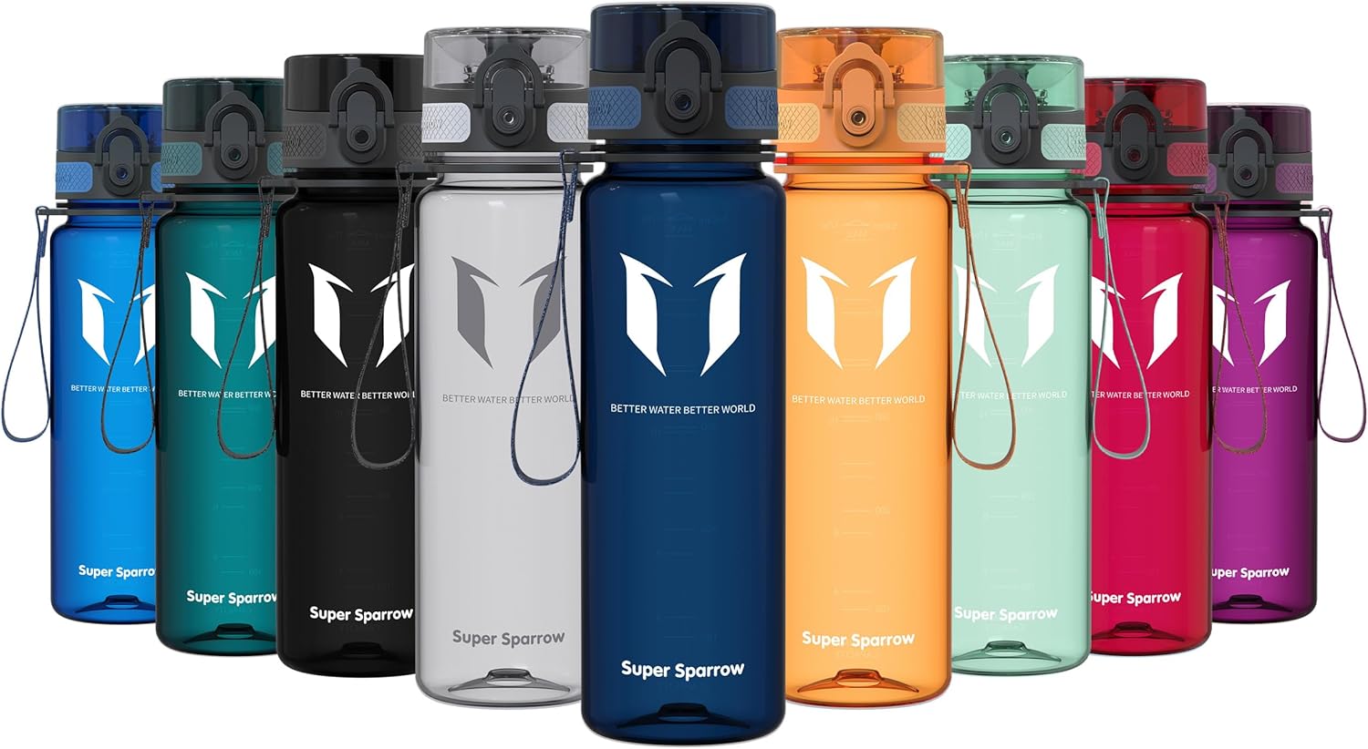 Super Sparrow Waterfles Sport 750ml – BPA-vrije Tritan Drinkfles, Lekvrij & Morsvrij – Lichtgewicht Herbruikbare Sportfles voor Fitness, Gym, Fietsen en Outdoor