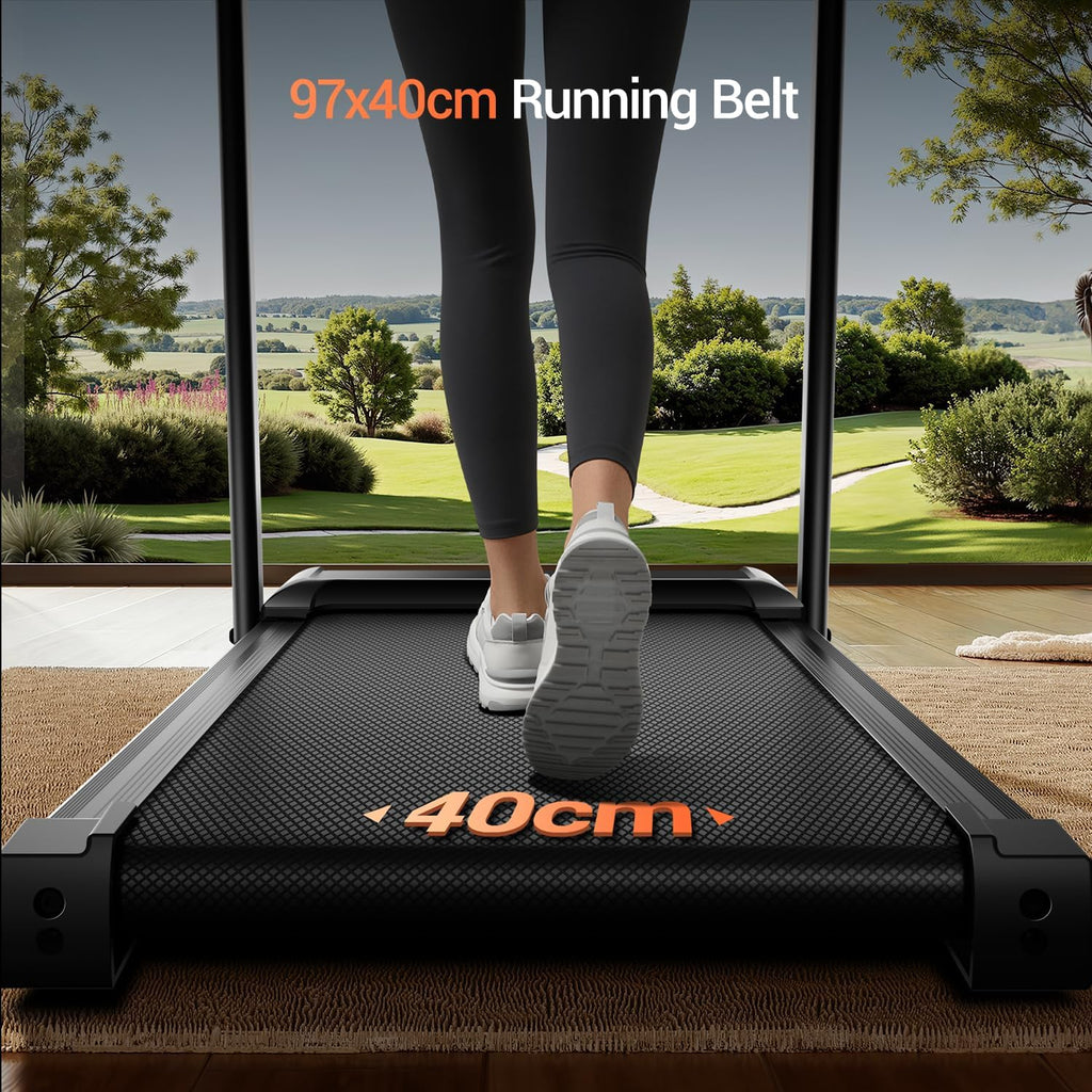 LONTEK Opvouwbare loopband met helling 15%, walking pad met helling 12 km/u, loopband voor thuis met 3.0 PK motor en LED-display, maximale belasting 136 kg