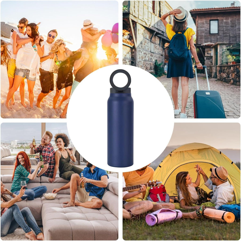 Vacuüm geïsoleerde magnetische waterfles - 24oz Gym & Sport Fles met telefoonhouder | Lekvrije magnetische fles voor buiten rijden, auto en sportschool