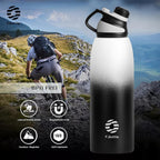 Fjbottle RVS Waterfles Sport met Magnetische Dop – 1500ml, 1000ml, 800ml, 600ml, 400ml – BPA-vrij & Lekvrij – Geschikt voor Koolzuur – Thermosfles voor School, Fitness, Kinderen