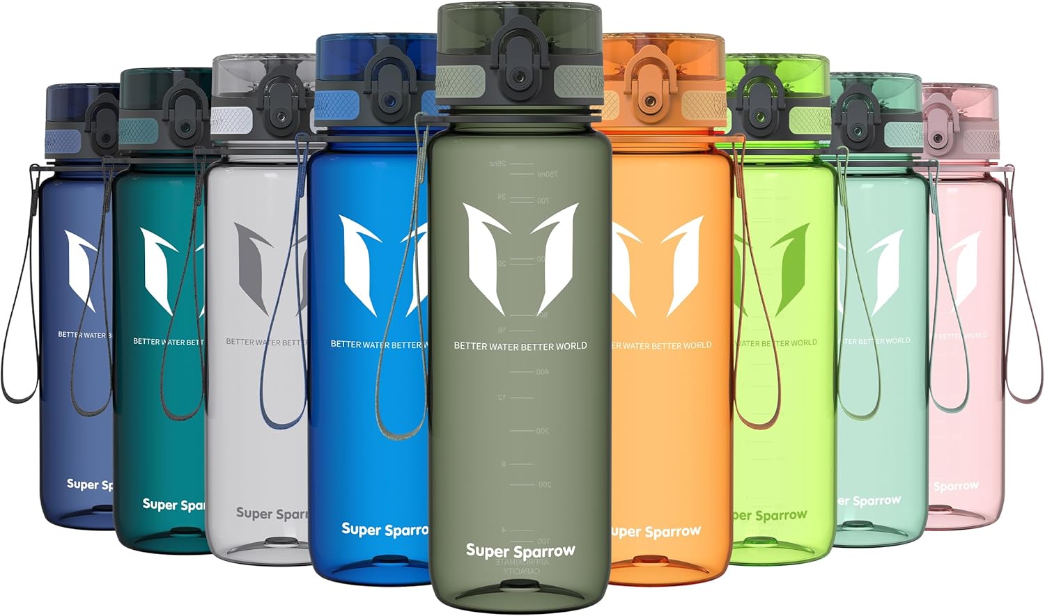 Super Sparrow Waterfles Sport 750ml – BPA-vrije Tritan Drinkfles, Lekvrij & Morsvrij – Lichtgewicht Herbruikbare Sportfles voor Fitness, Gym, Fietsen en Outdoor