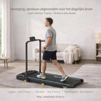 Walking Pad/loopband voor thuis, inklapbaar, 3-in-1 mini-loopband met handgreep, stil en plat, tot 120 kg, geschikt voor bureau en thuiskantoor, senioren en revalidatie, FunLife F1