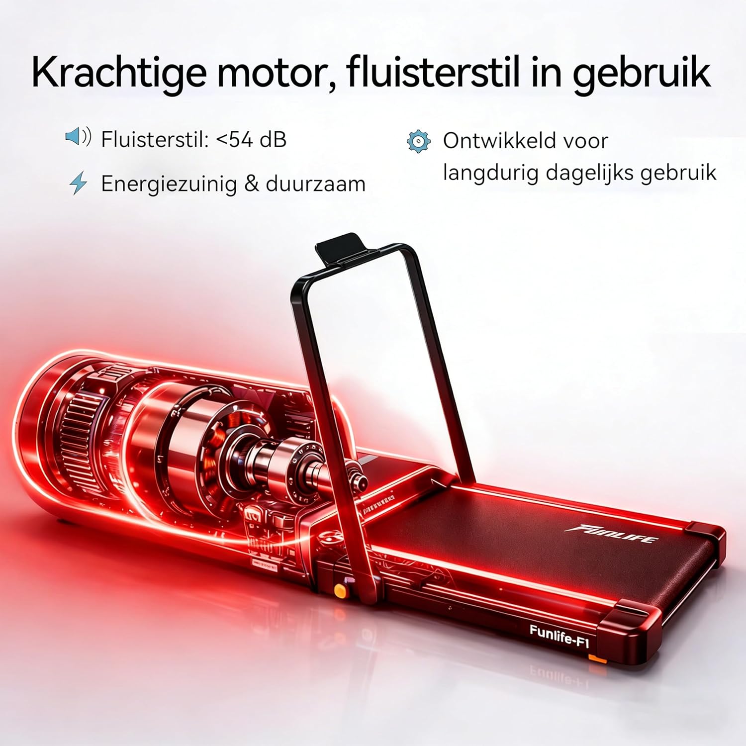 Walking Pad/loopband voor thuis, inklapbaar, 3-in-1 mini-loopband met handgreep, stil en plat, tot 120 kg, geschikt voor bureau en thuiskantoor, senioren en revalidatie, FunLife F1