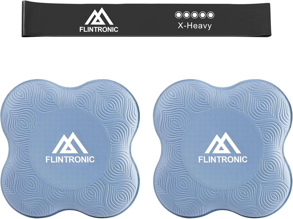 Flintronic Yoga-kniebeschermer, set van 2 antislip, yogamat, yoga-steunkussen, sportbalanskussen, comfortabele lichtgewicht ondersteuning voor knieën, handen, polsen en ellebogen - 20 x 20 cm, met