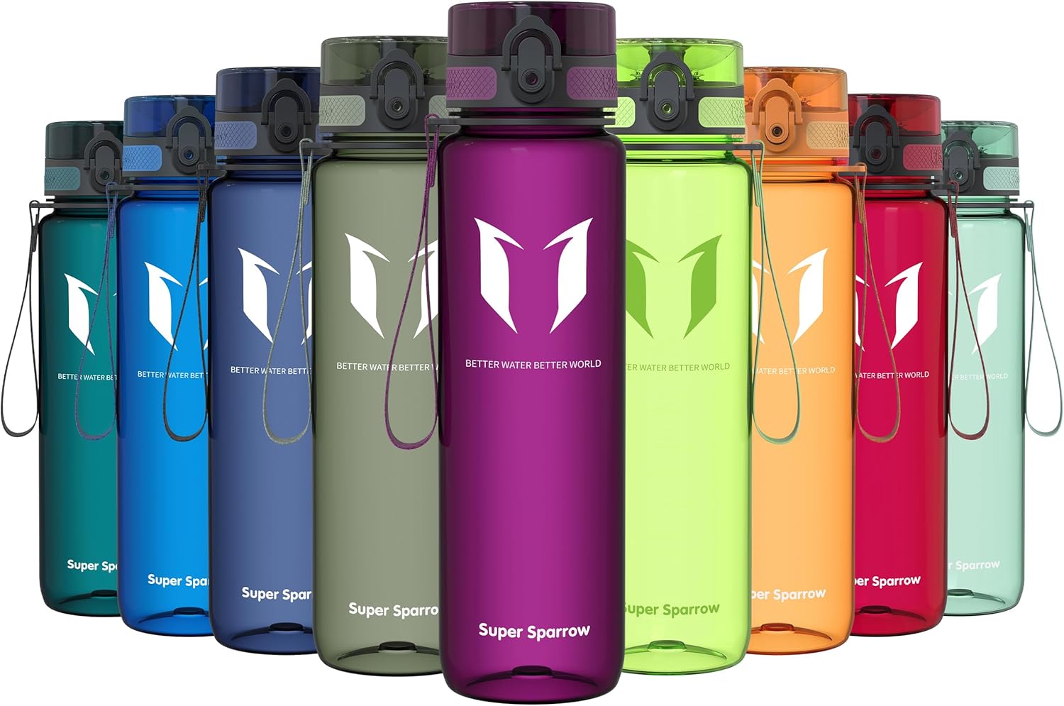 Super Sparrow Waterfles Sport 750ml – BPA-vrije Tritan Drinkfles, Lekvrij & Morsvrij – Lichtgewicht Herbruikbare Sportfles voor Fitness, Gym, Fietsen en Outdoor