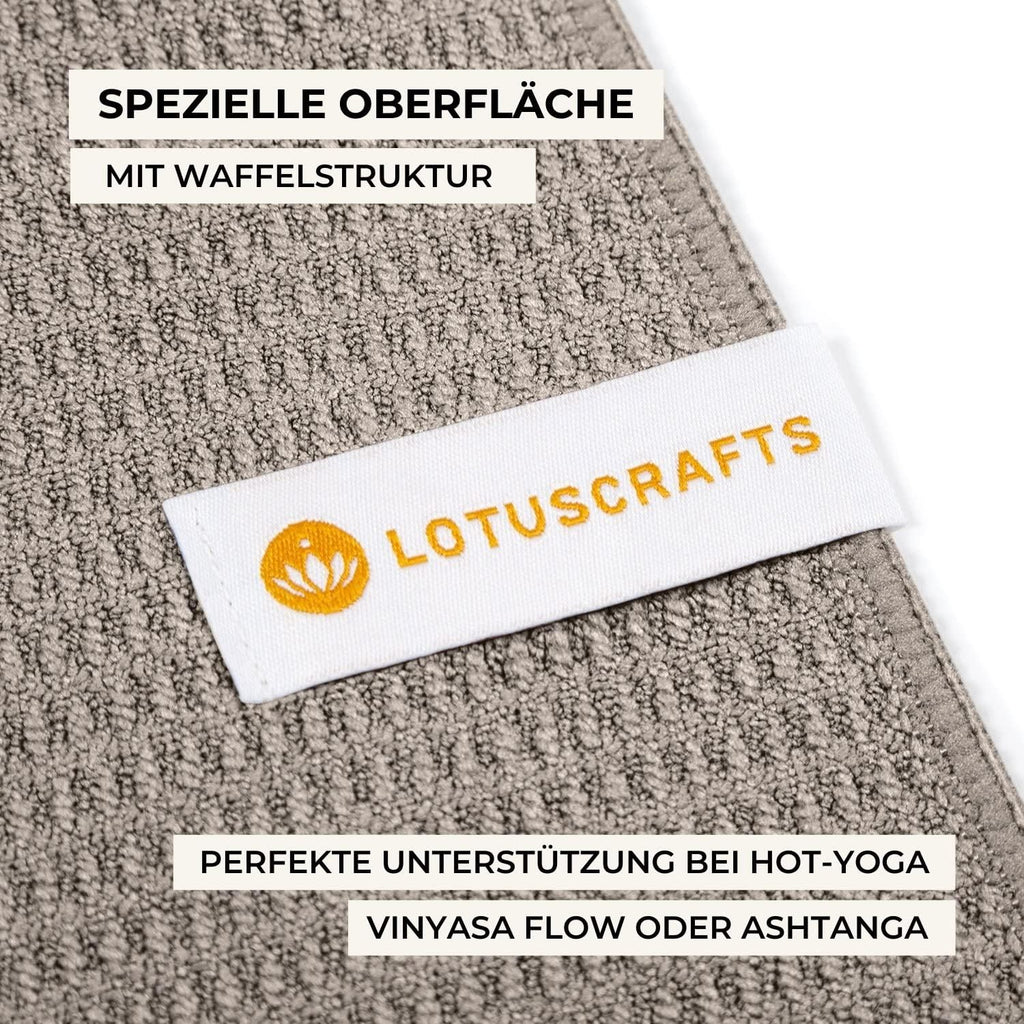 Lotuscrafts Yoga Handdoek Wet Grip - antislip & sneldrogend - slipvrije yogahanddoek met sterke grip - yogadoek ideaal voor Hot Yoga [183 x 61 cm].