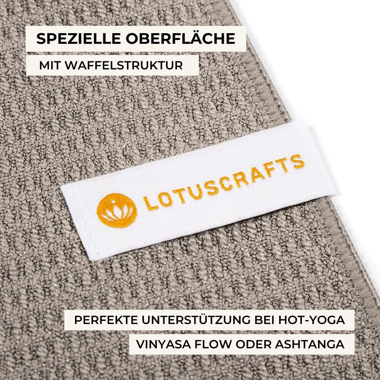 Lotuscrafts Yoga Handdoek Wet Grip - antislip & sneldrogend - slipvrije yogahanddoek met sterke grip - yogadoek ideaal voor Hot Yoga [183 x 61 cm].