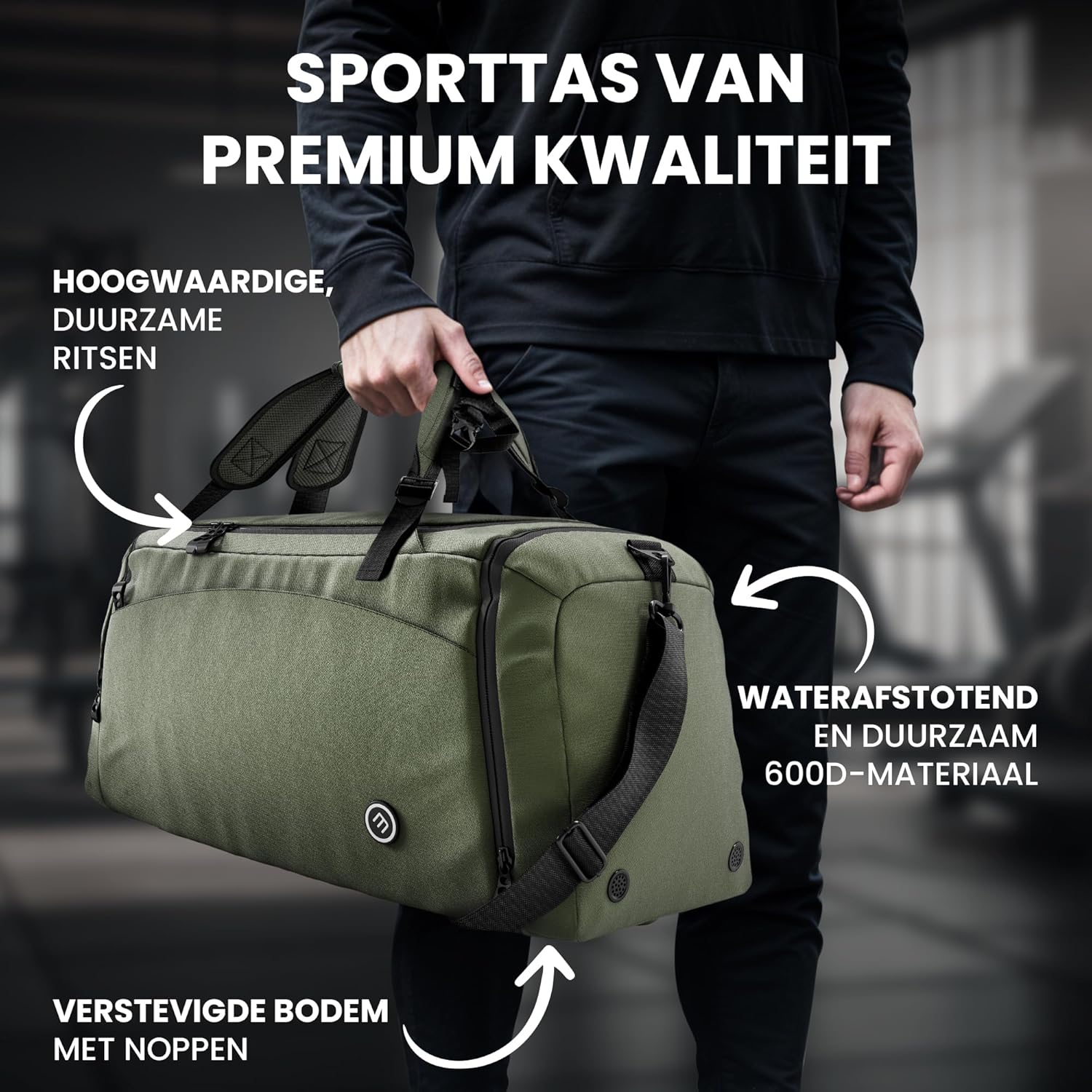 Sporttas Gymbag Reistas 40L / 60L | Trainingstas met Rugzak-Functie Schoenencompartiment Vak voor natte Kleding | Sportrugzak Fitness Tas Weekender Zwemtas Duffelbag Sportzak Fitnesszak Sportbag Heren