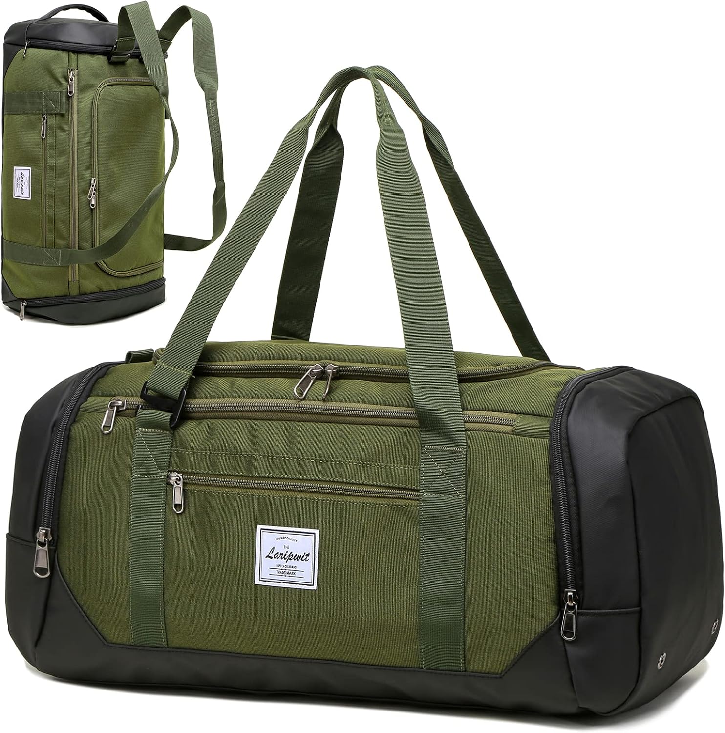 Laripwit Reistas voor Heren 40L Middelgrote Sporttas met Schoenenvak en Natvak Sporttassen Damesweekendtas voor Reizen, Sport, Fitness, kamperen, Bruin