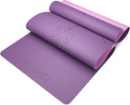 YOGATI – milieuvriendelijke yogamat - TPE, non-slip en dikke yogamat. Yoga Matten met Body Alignment Lines. Perfect Pilates Mat voor workout oefening, Gym en Fitness.