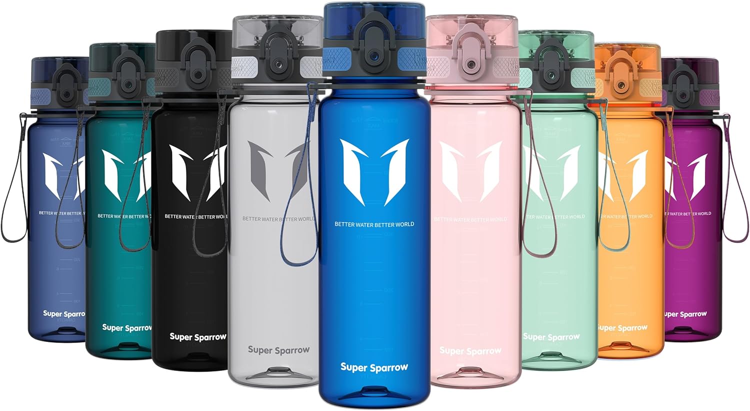 Super Sparrow Waterfles Sport 750ml – BPA-vrije Tritan Drinkfles, Lekvrij & Morsvrij – Lichtgewicht Herbruikbare Sportfles voor Fitness, Gym, Fietsen en Outdoor