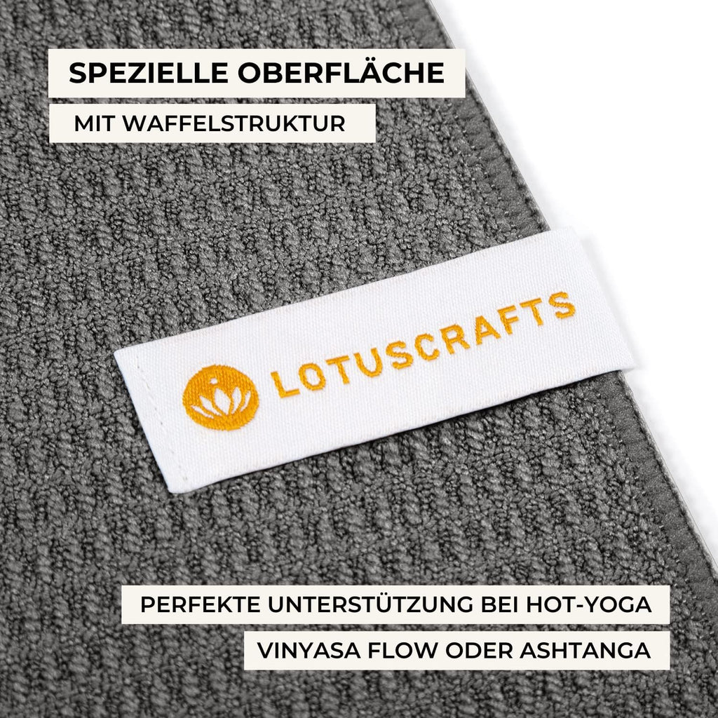Lotuscrafts Yoga Handdoek Wet Grip - antislip & sneldrogend - slipvrije yogahanddoek met sterke grip - yogadoek ideaal voor Hot Yoga [183 x 61 cm].