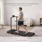 Walking Pad/loopband voor thuis, inklapbaar, 3-in-1 mini-loopband met handgreep, stil en plat, tot 120 kg, geschikt voor bureau en thuiskantoor, senioren en revalidatie, FunLife F1