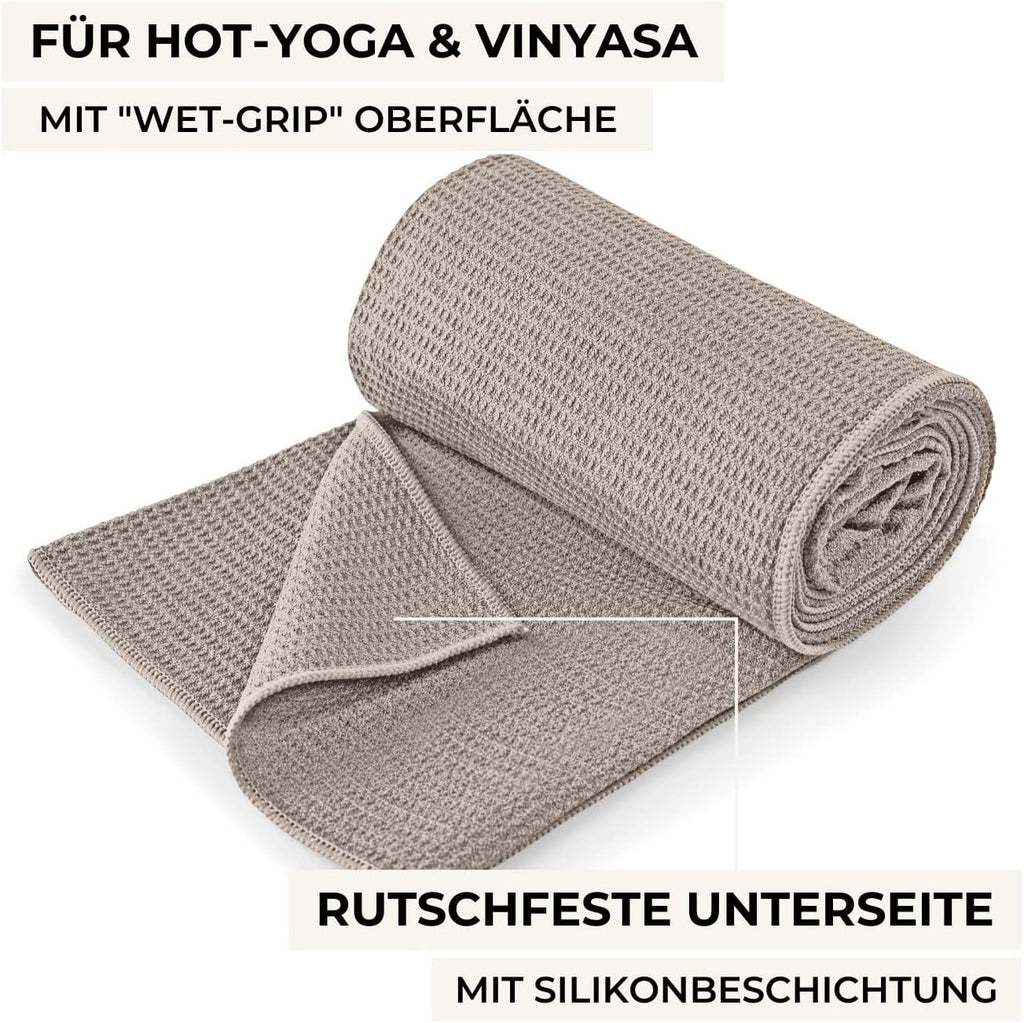 Lotuscrafts Yoga Handdoek Wet Grip - antislip & sneldrogend - slipvrije yogahanddoek met sterke grip - yogadoek ideaal voor Hot Yoga [183 x 61 cm].