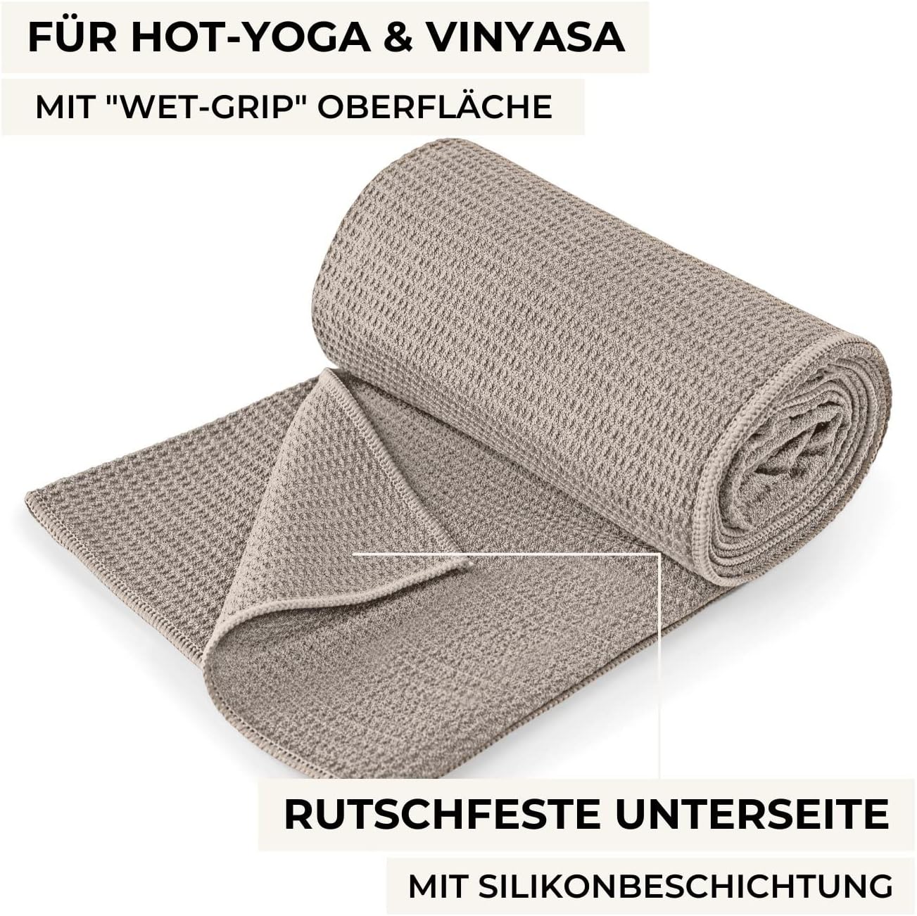 Lotuscrafts Yoga Handdoek Wet Grip - antislip & sneldrogend - slipvrije yogahanddoek met sterke grip - yogadoek ideaal voor Hot Yoga [183 x 61 cm].