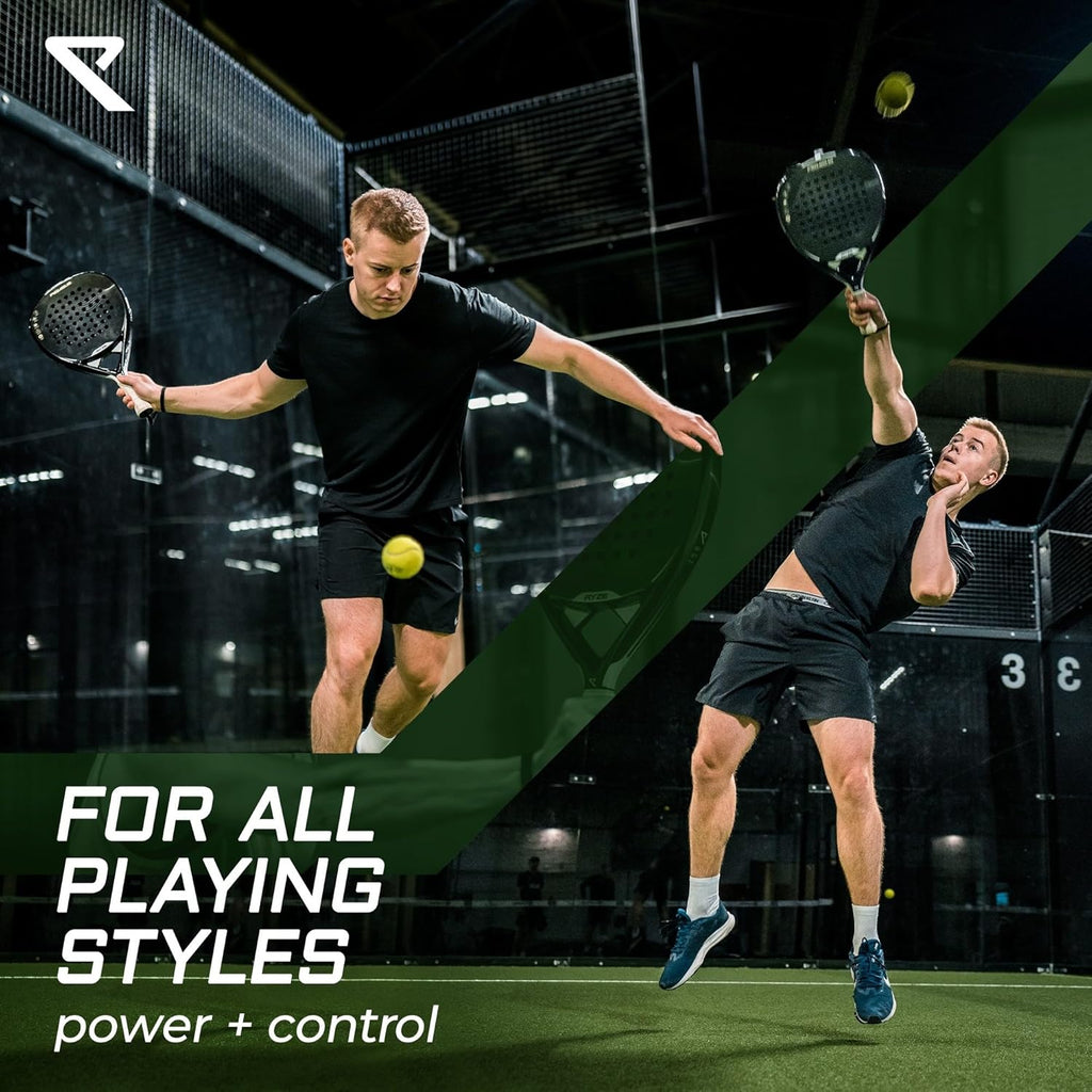 RYZE PEGASUS Padel Racket van 100% koolstofvezel - Maximale kracht + control - Pro Padel Tennisracket met EVA-15 Flex Foam - Licht en duurzaam met 360 g - Gratis draagtas inbegrepen