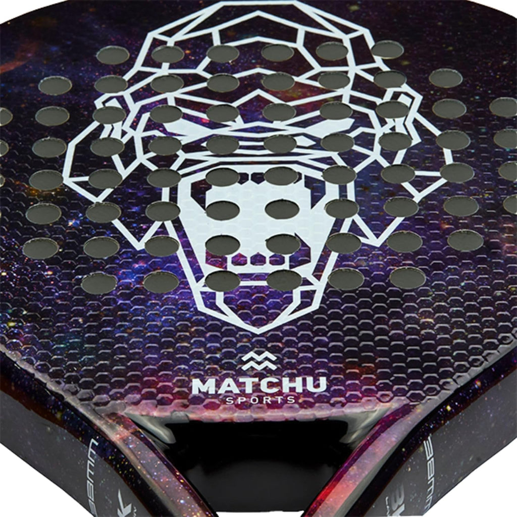 MATCHU - Padel racket - Inclusief een draagtas - 100% carbon frame, fiberglasse toplaag en zacht EVA foam - 3D grip technologie