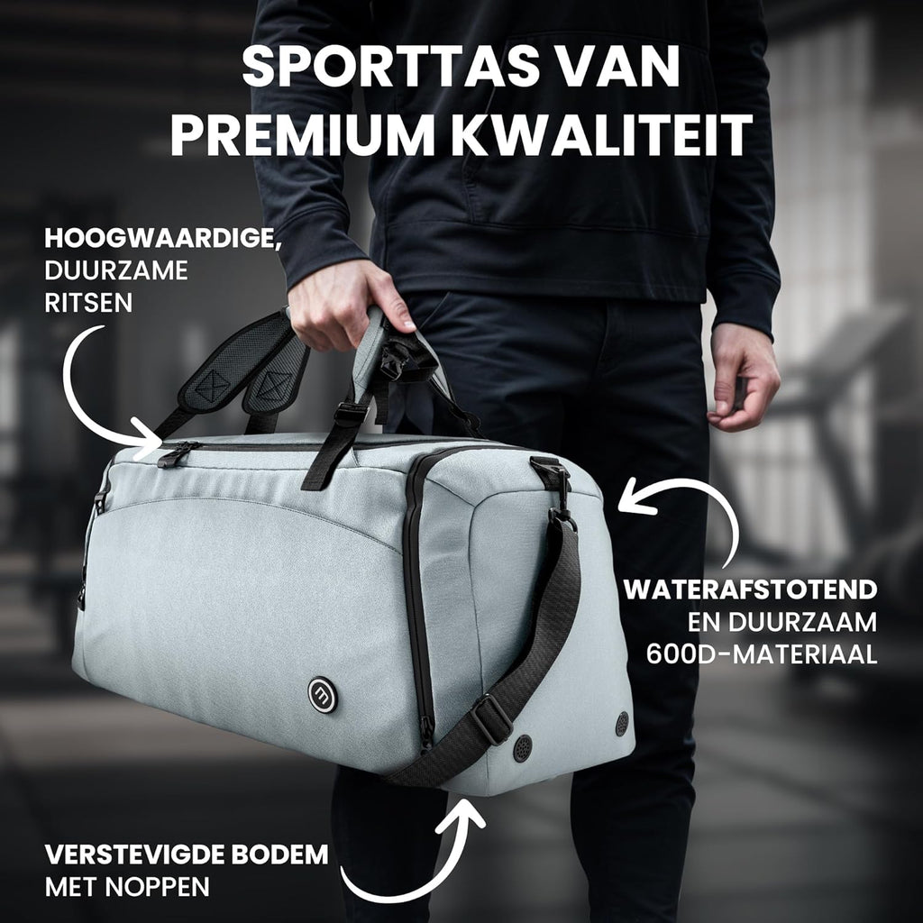 Sporttas Gymbag Reistas 40L / 60L | Trainingstas met Rugzak-Functie Schoenencompartiment Vak voor natte Kleding | Sportrugzak Fitness Tas Weekender Zwemtas Duffelbag Sportzak Fitnesszak Sportbag Heren