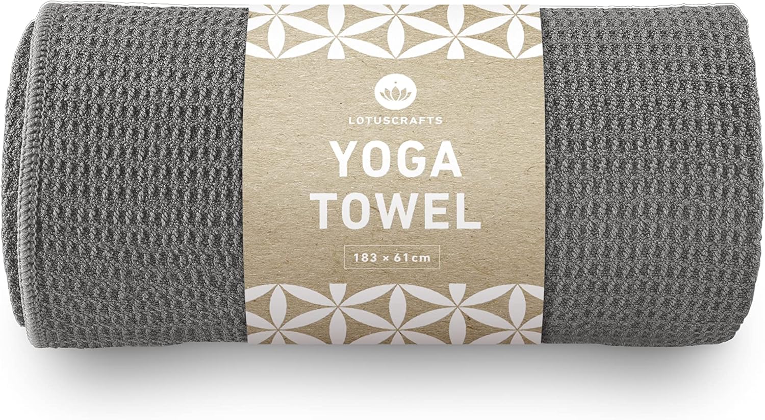Lotuscrafts Yoga Handdoek Wet Grip - antislip & sneldrogend - slipvrije yogahanddoek met sterke grip - yogadoek ideaal voor Hot Yoga [183 x 61 cm].