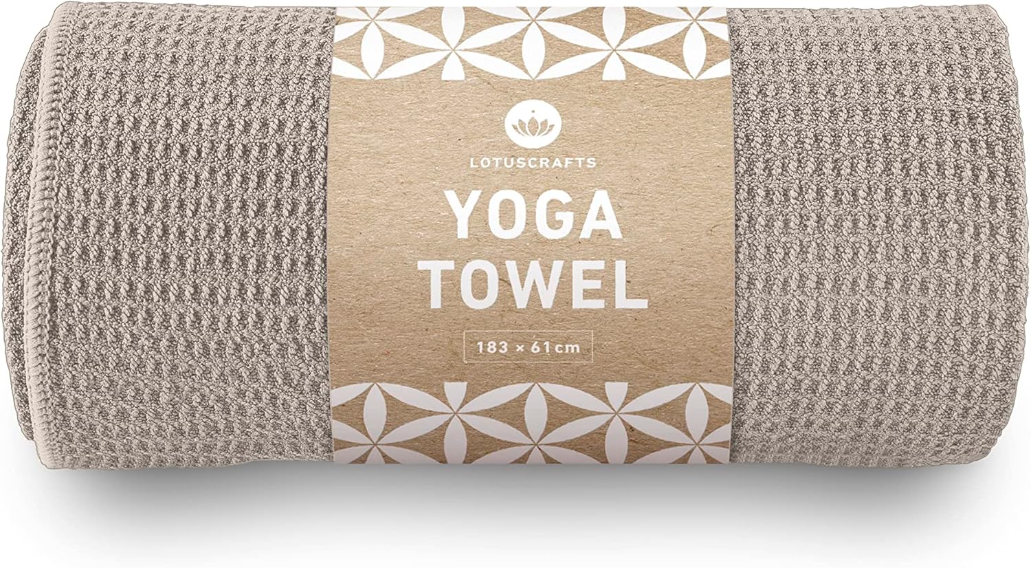 Lotuscrafts Yoga Handdoek Wet Grip - antislip & sneldrogend - slipvrije yogahanddoek met sterke grip - yogadoek ideaal voor Hot Yoga [183 x 61 cm].