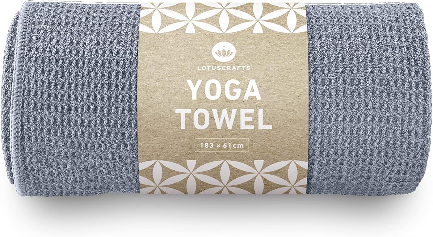 Lotuscrafts Yoga Handdoek Wet Grip - antislip & sneldrogend - slipvrije yogahanddoek met sterke grip - yogadoek ideaal voor Hot Yoga [183 x 61 cm].