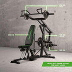 Tunturi WT80 Krachtstation - Fitness homegym - Verstelbaar fitnessapparaat voor 50+ Oefeningen - Compact voor thuisgebruik - Geschikt voor 30mm & 50mm halterschijven