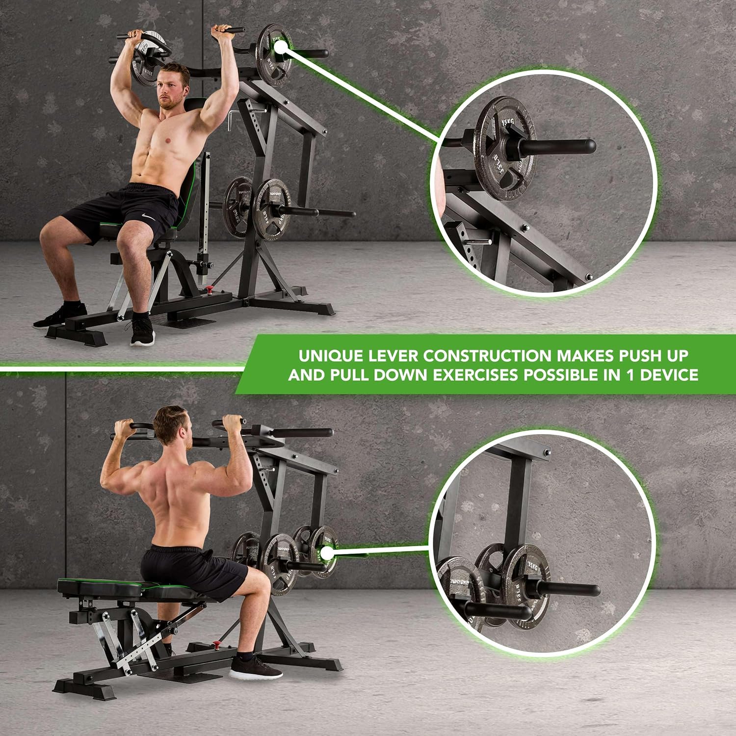 Tunturi WT80 Krachtstation - Fitness homegym - Verstelbaar fitnessapparaat voor 50+ Oefeningen - Compact voor thuisgebruik - Geschikt voor 30mm & 50mm halterschijven