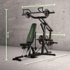 Tunturi WT80 Krachtstation - Fitness homegym - Verstelbaar fitnessapparaat voor 50+ Oefeningen - Compact voor thuisgebruik - Geschikt voor 30mm & 50mm halterschijven